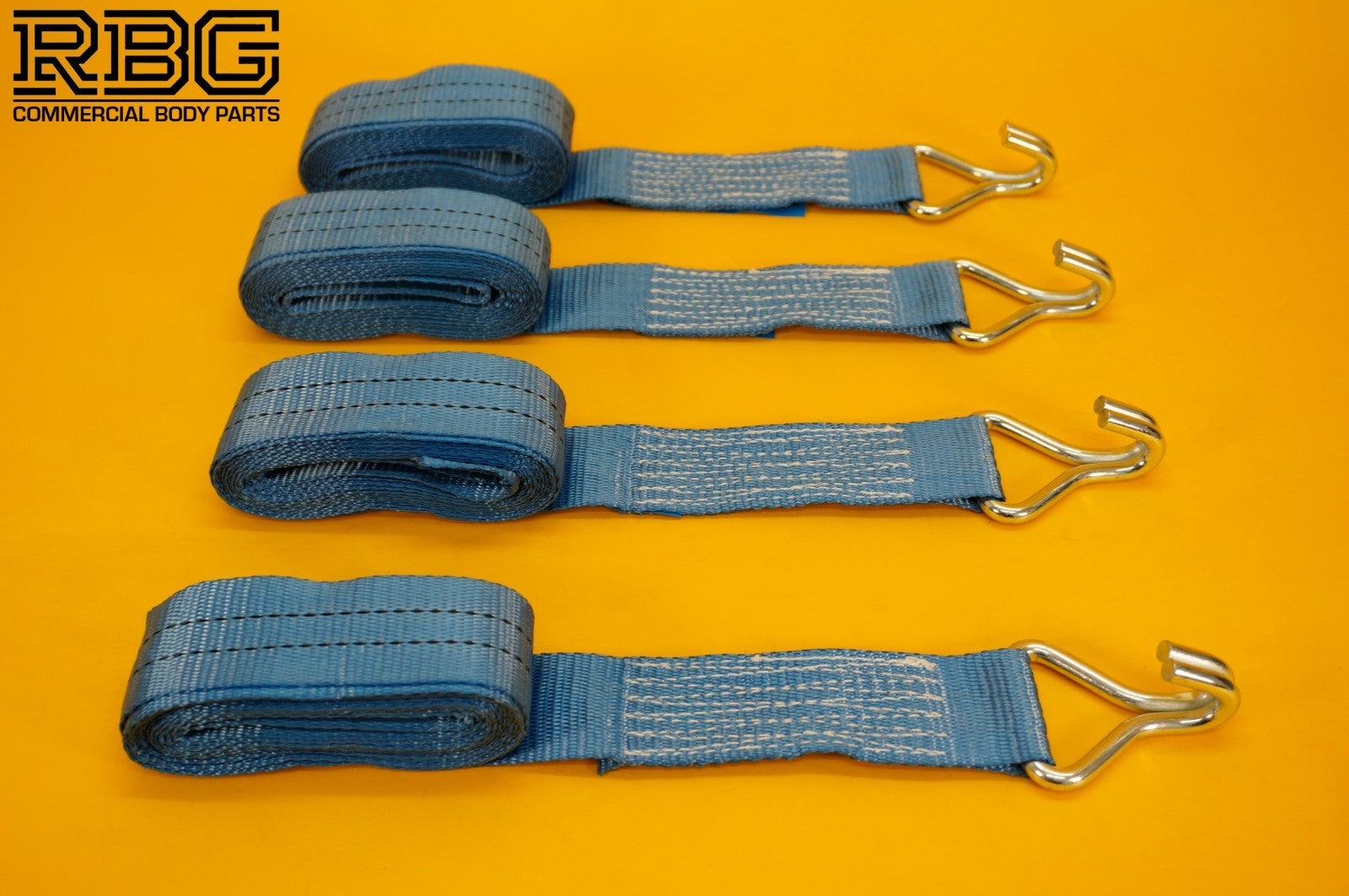 Ratchet Strap Recovery 2Ton Tie Down Alloy Wheel Hi-Vis Blue Lashing SET 4Pcs