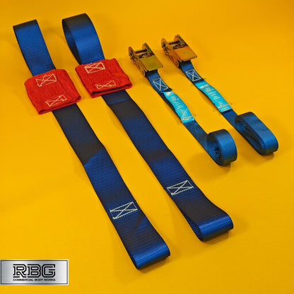 Strap Kit Motorcycle Ratchet Tie Down 25mm 2.1m Blue Trailer Handlebar Lashing