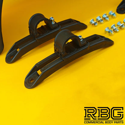 Single Wheel Round Mudguard + Brackets with Plastic Clasp 840x270mm Domar Truck