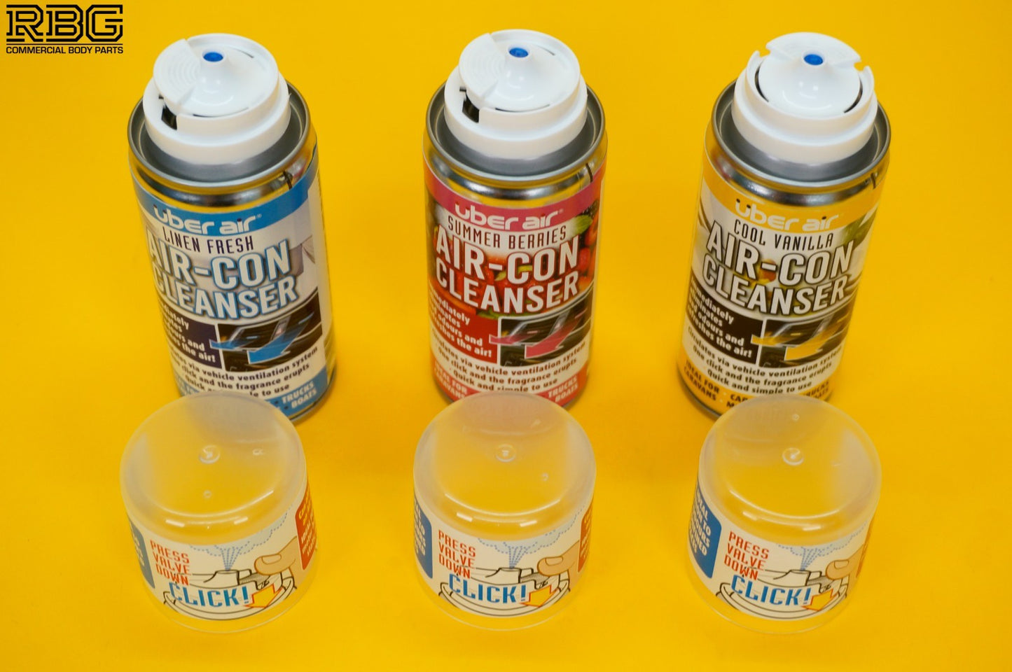 Air-Con Cleanser SET of Cool Vanilla + Summer Berries + Fresh Linen Uber Air Car