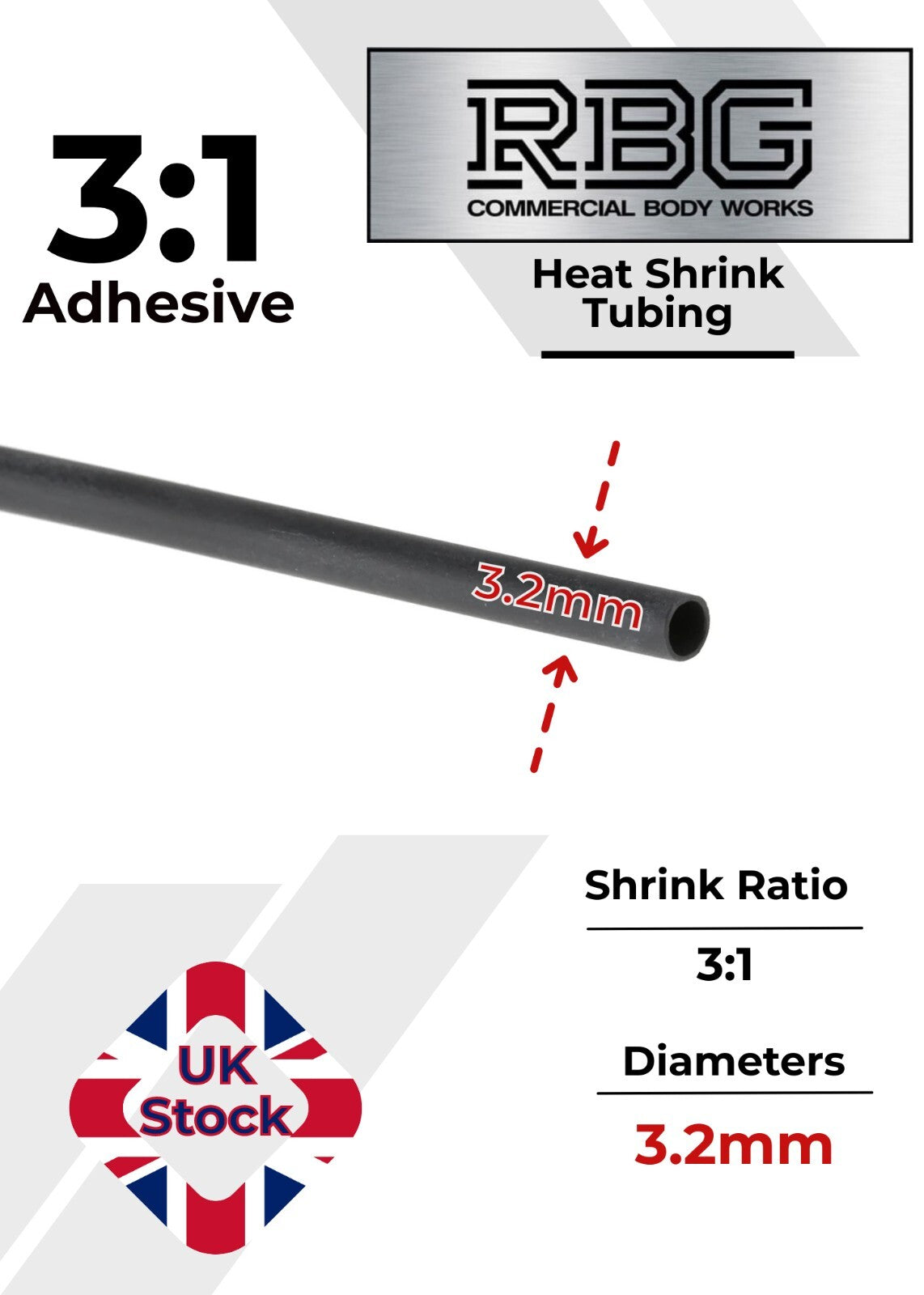 ADHESIVE HEAT SHRINK TUBE 3:1 BLACK HIGH QUALITY SHRINKS: 1M,5M,10M,20M,50M,100M