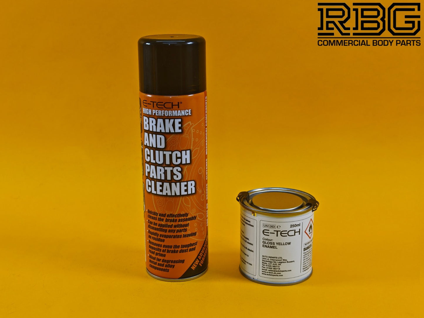 Brake Caliper Paint Kit YELLOW Paint + Cleaner + Brush E-TECH For Car Vehicle UK