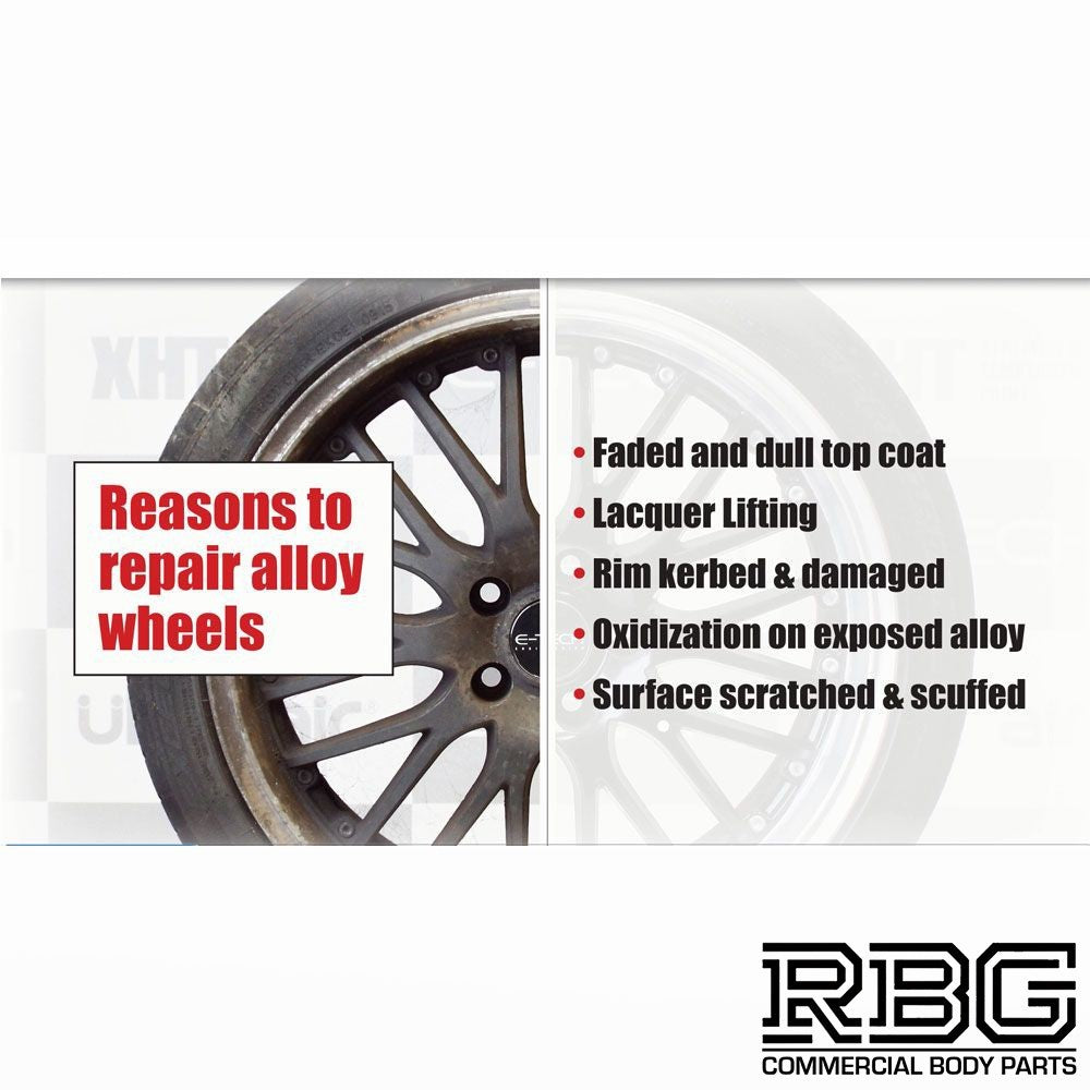 Alloy Wheel Refurbishment Repair Kit GREY Wheel Spray Paint + Lacquer E-TECH