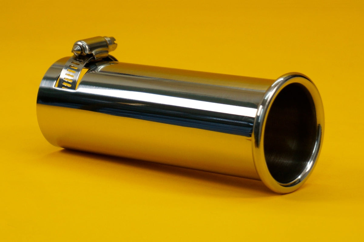 Rolled End Exhaust Tip Stainless Steel Round Tailpipe 36mm-46mm Fitting Range