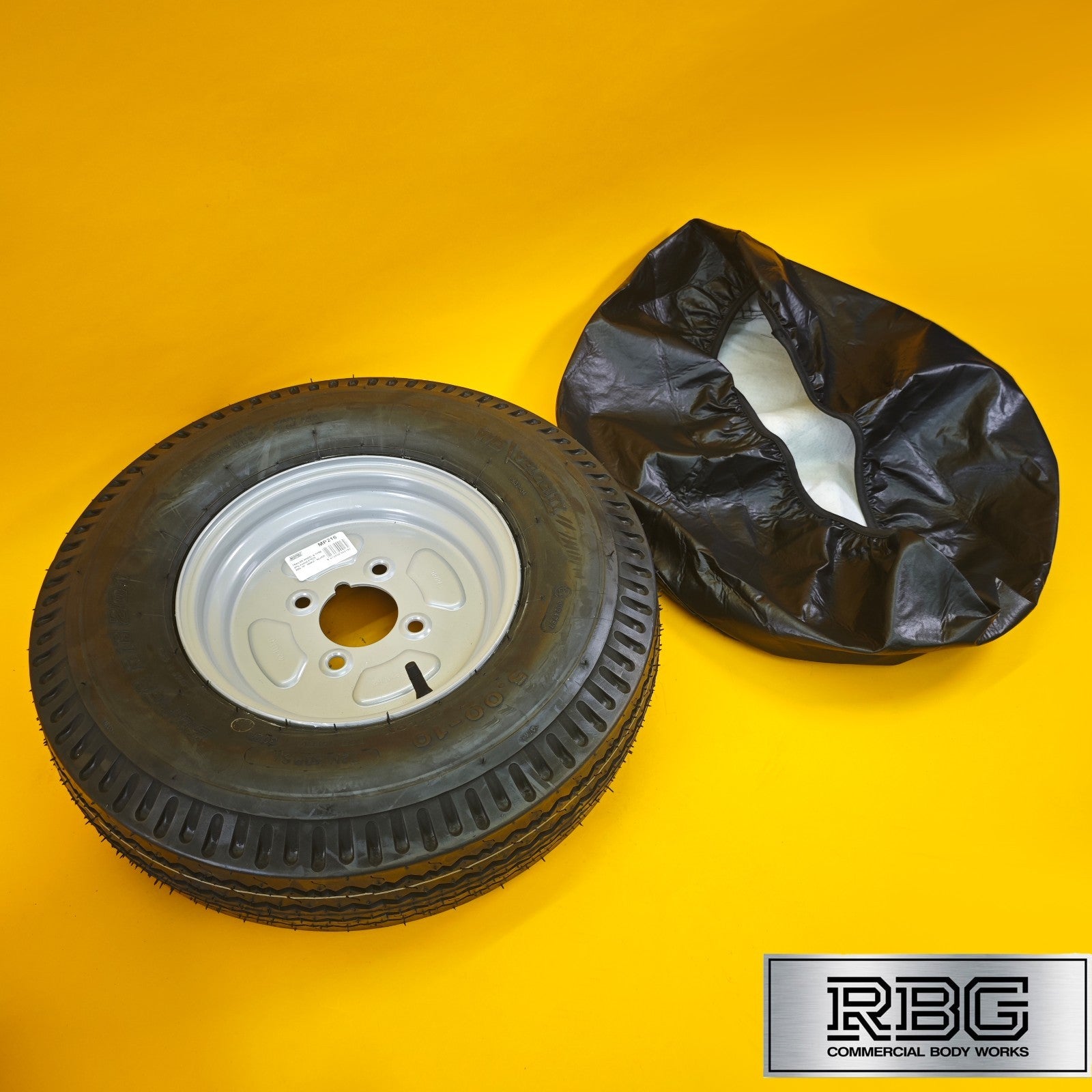 Wheel & Tyre + Cover 500x10 Inch for Trailers 4 Ply 4 Studs 4″ PCD Diameter 10″