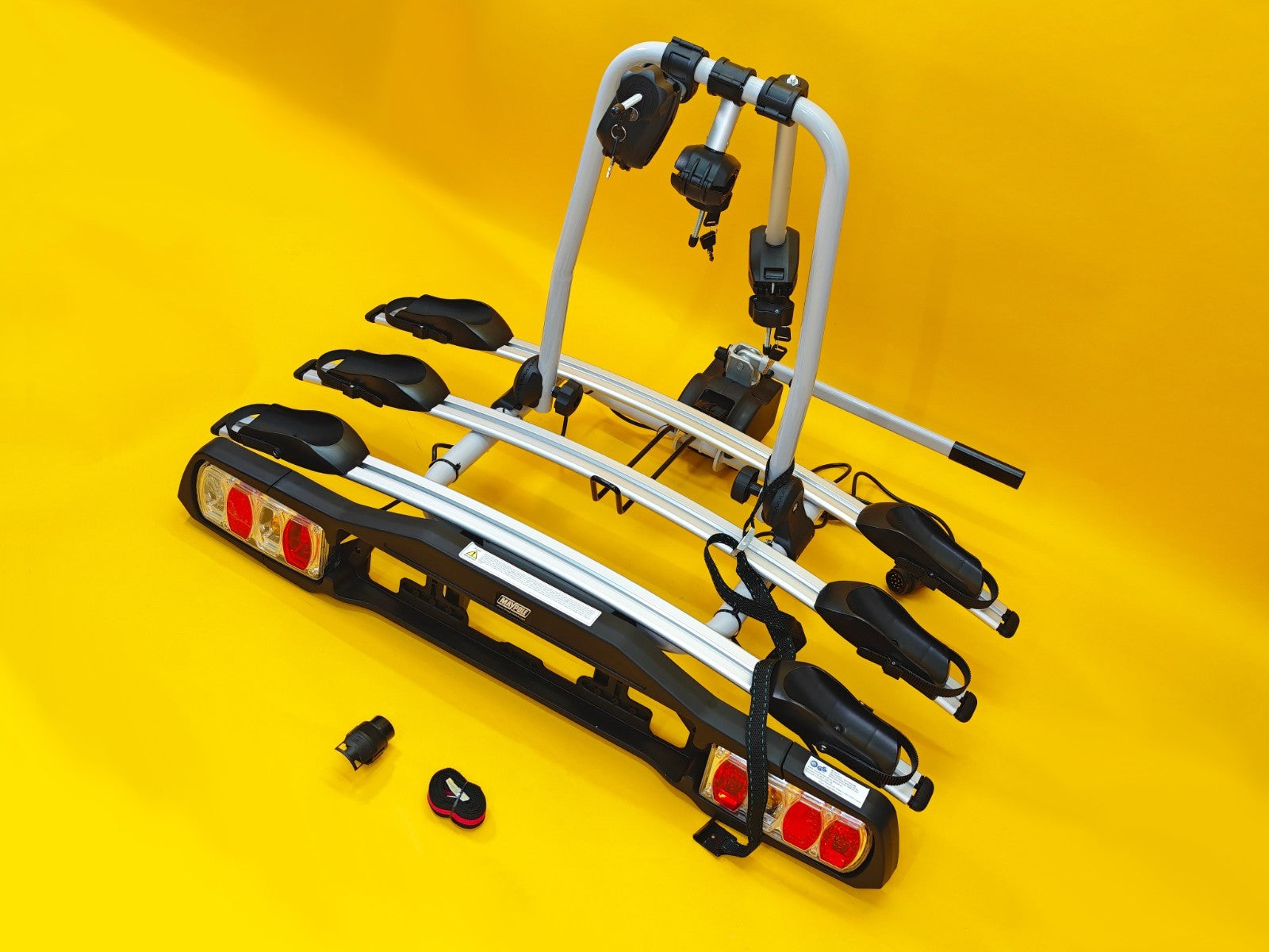 Cycle Carrier 3 Bikes Towball Mounted 45kg Car Rear Tow Bar Ball Tilting Rack UK