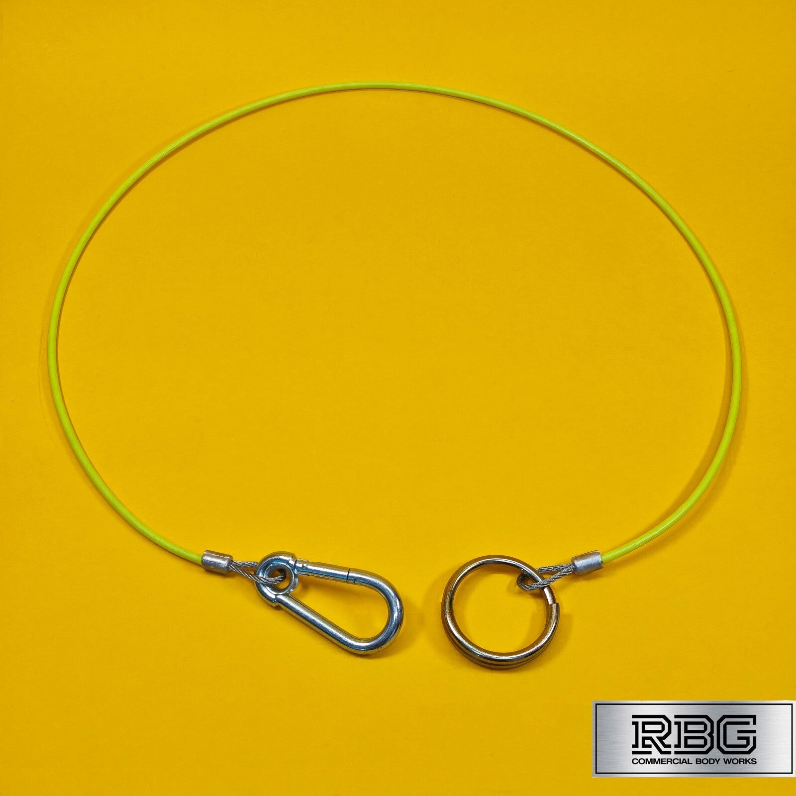 Breakaway Cable PVC Fluorescent Yellow 1mx3mm Trailer Caravan Safety Brake Cable