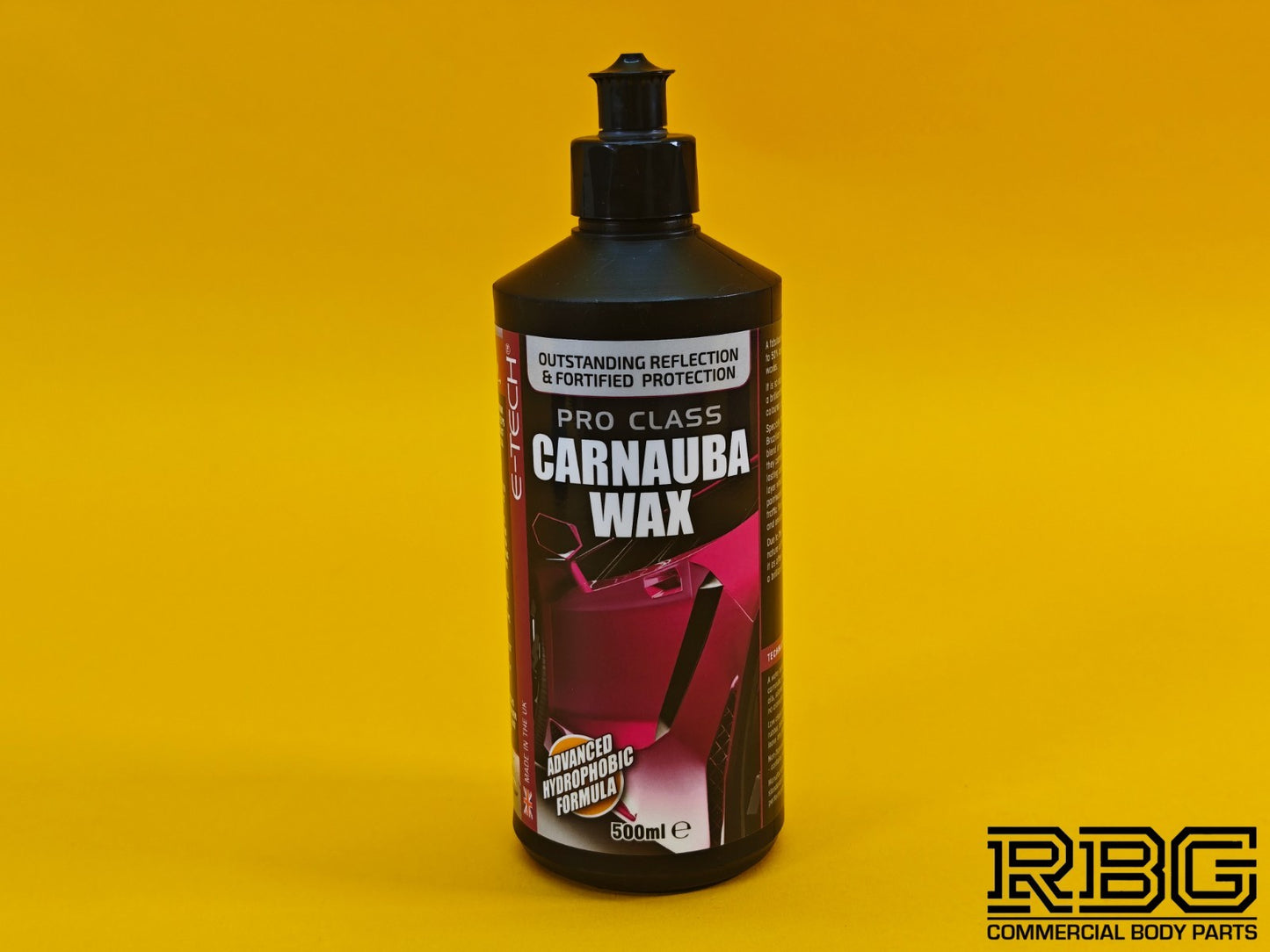 Pro Class Carnauba Wax, Applicator Kit & Microfibre Polishing Pad 500ml E-TECH