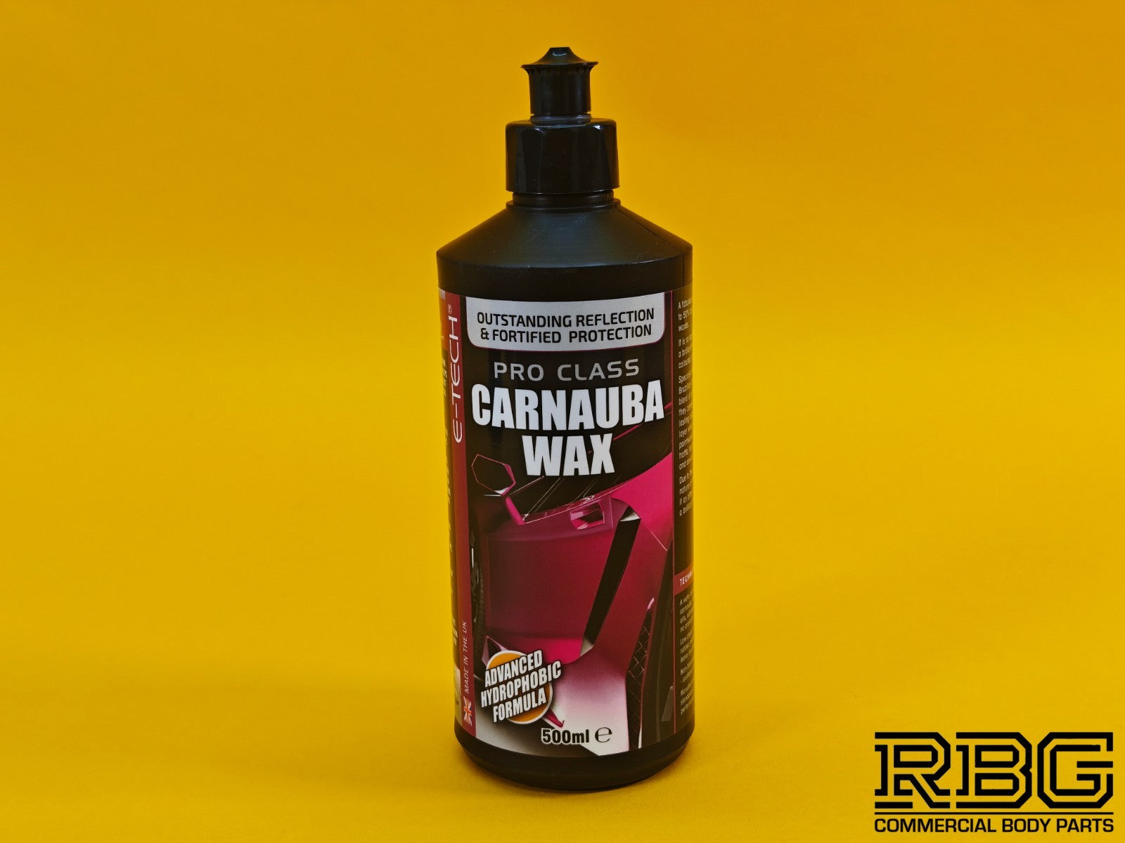 Pro Class Carnauba Wax, Applicator Kit & Microfibre Polishing Pad 500ml E-TECH