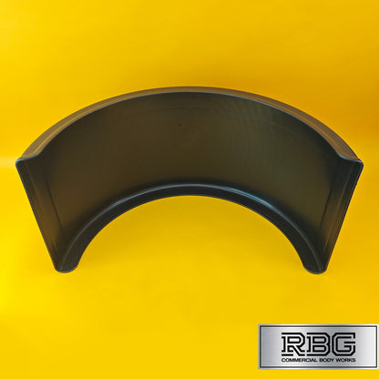 Twin Wheel Mudguard Round Plastic 860X450mm Black Domar for Trucks Italy