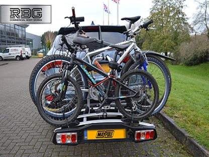 Cycle Carrier 3 Bikes Towball Mounted 45kg Car Rear Tow Bar Ball Tilting Rack UK