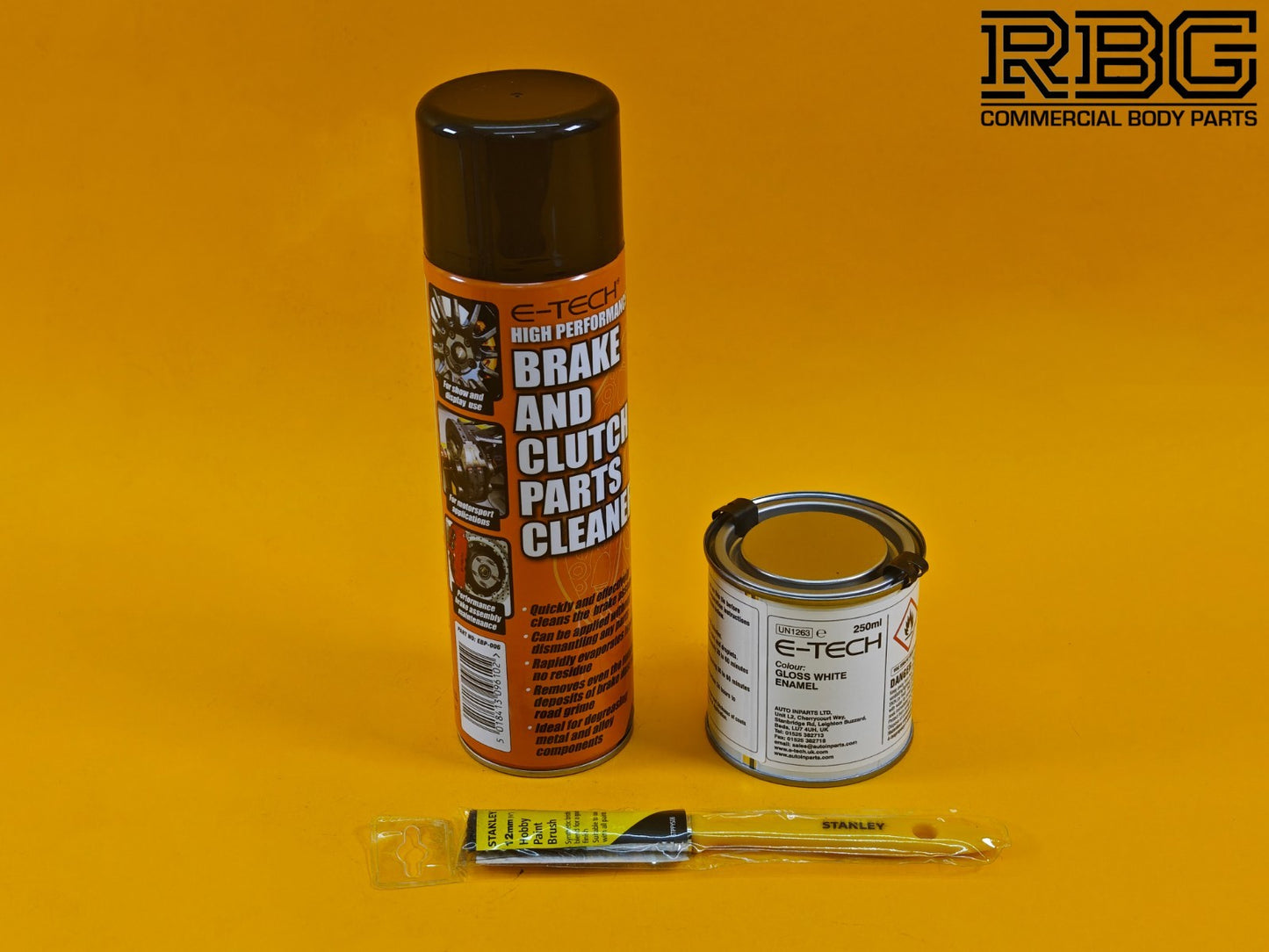 Brake Caliper Paint Kit WHITE Paint + Cleaner + Brush E-TECH For Car Vehicle UK