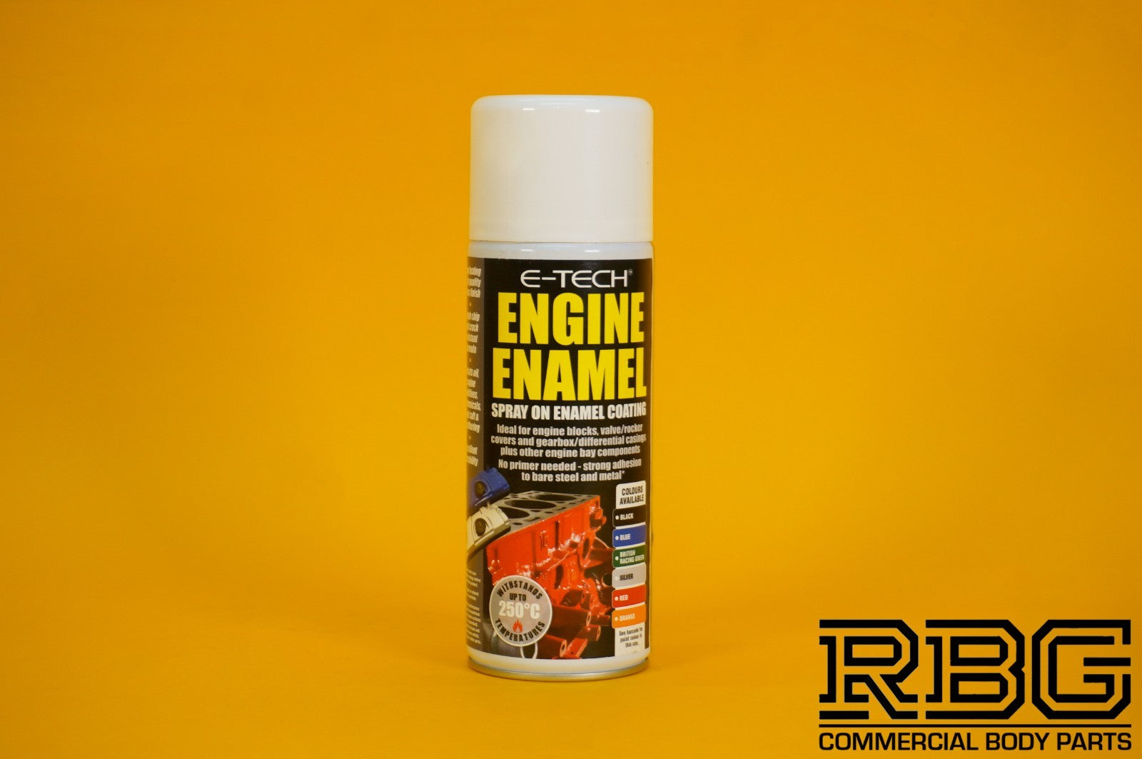 Engine Enamel BLACK Spray Coating 400ml E-TECH Heat Resistant Paint Car Vehicle