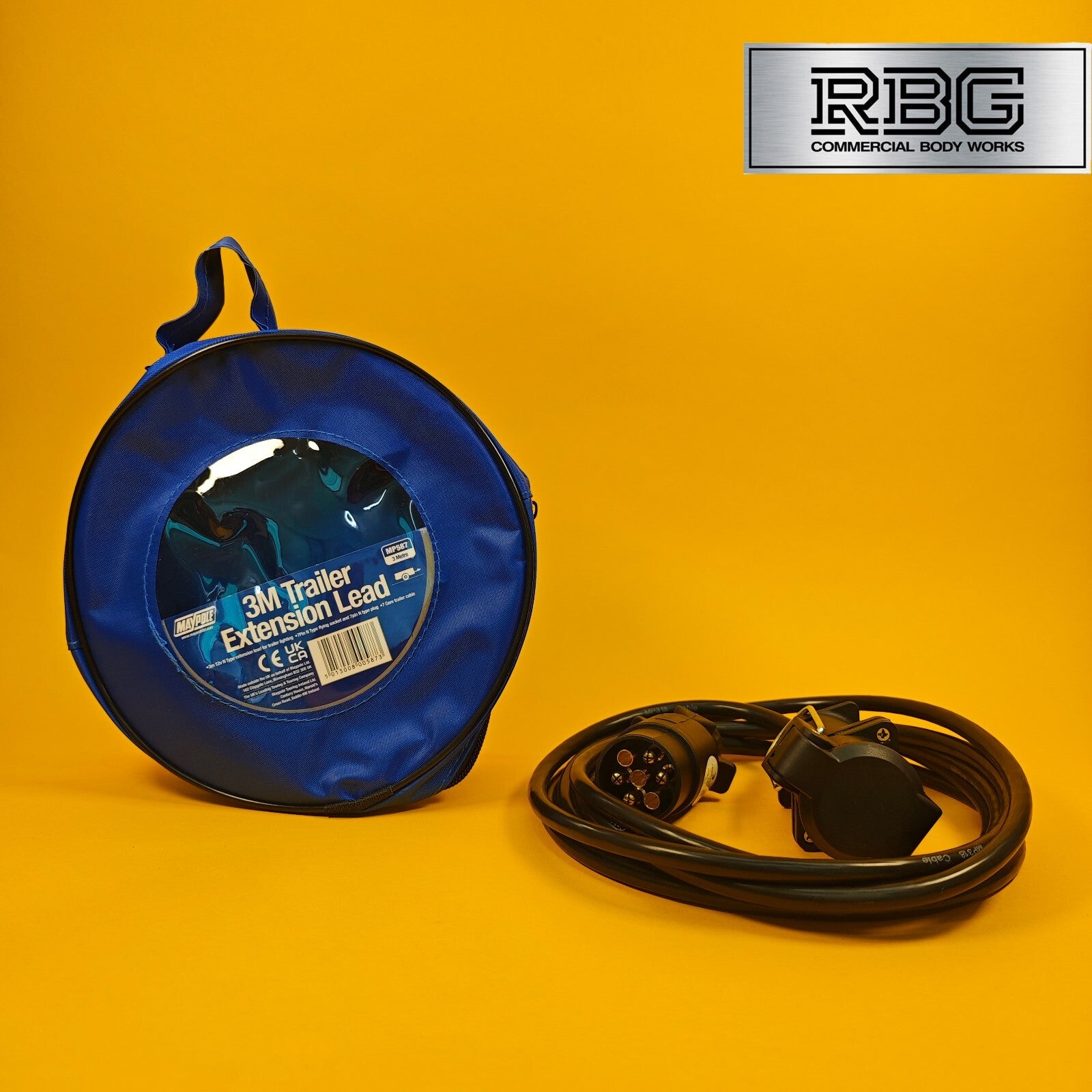 Extension Lead 7 Pin Plug To 7 Pin Flying Socket 3m Towing Cable Trailer 12V