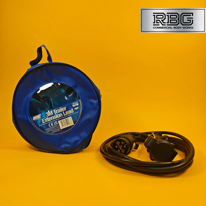 Extension Lead 7 Pin Plug To 7 Pin Flying Socket 3m Towing Cable Trailer 12V