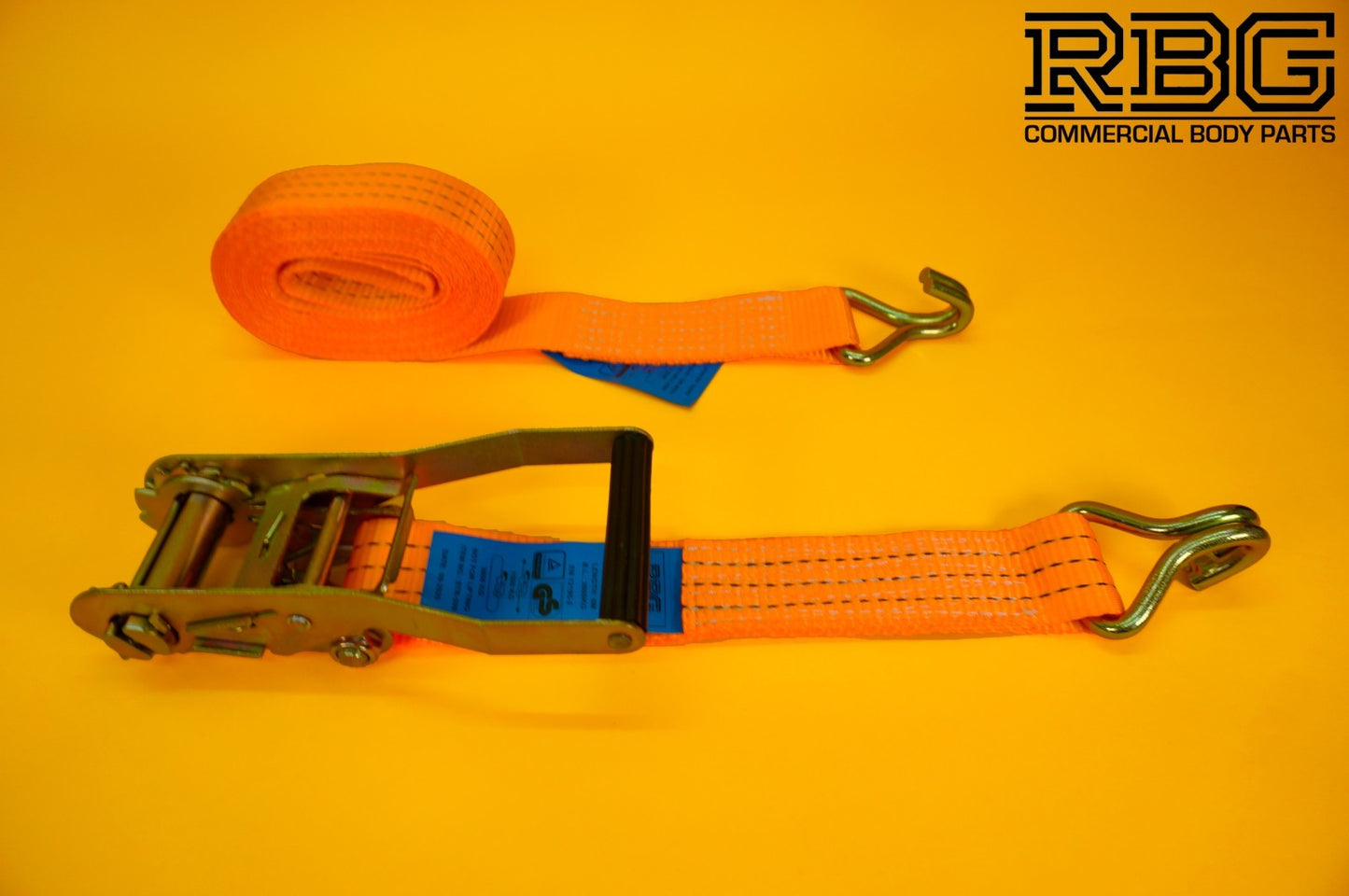 Ratchet Tie Down Strap 3Ton 50mm High-Visibility Orange 6m Lashing Cargo Safety