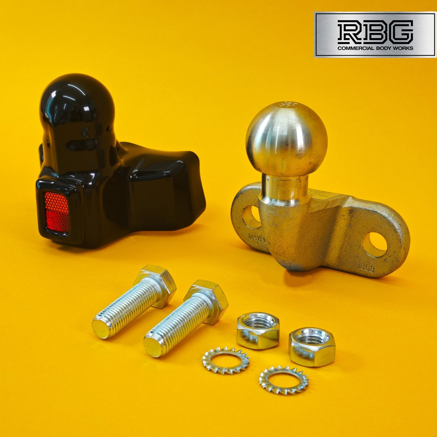 Tow Ball + Cover PVC With Reflector 50mm Tow Hitch Silver Heavy Duty Standard UK