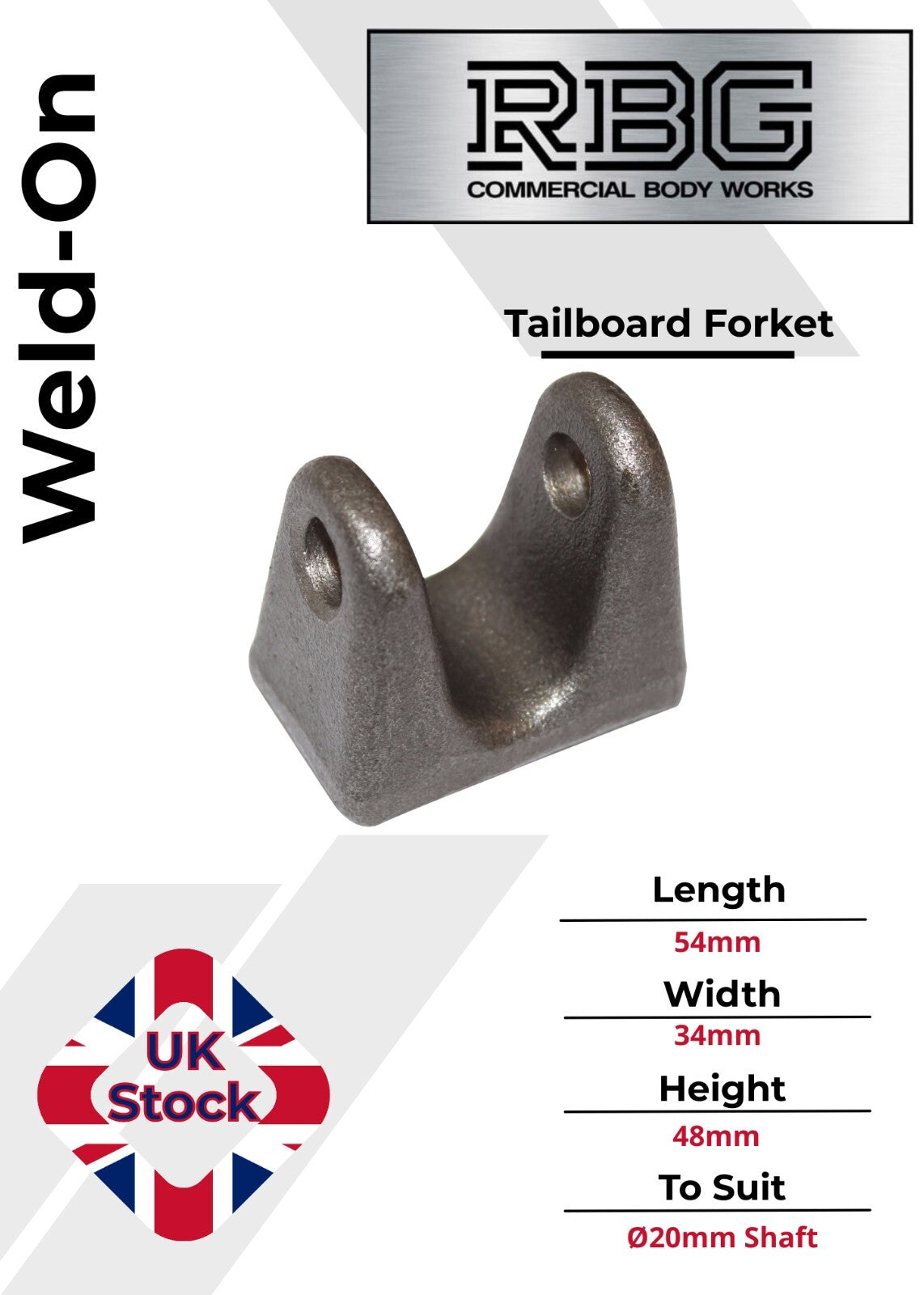 Tailboard Steel Forket Weld On 20mm Horsebox Trailer Truck Dropside Tailgates