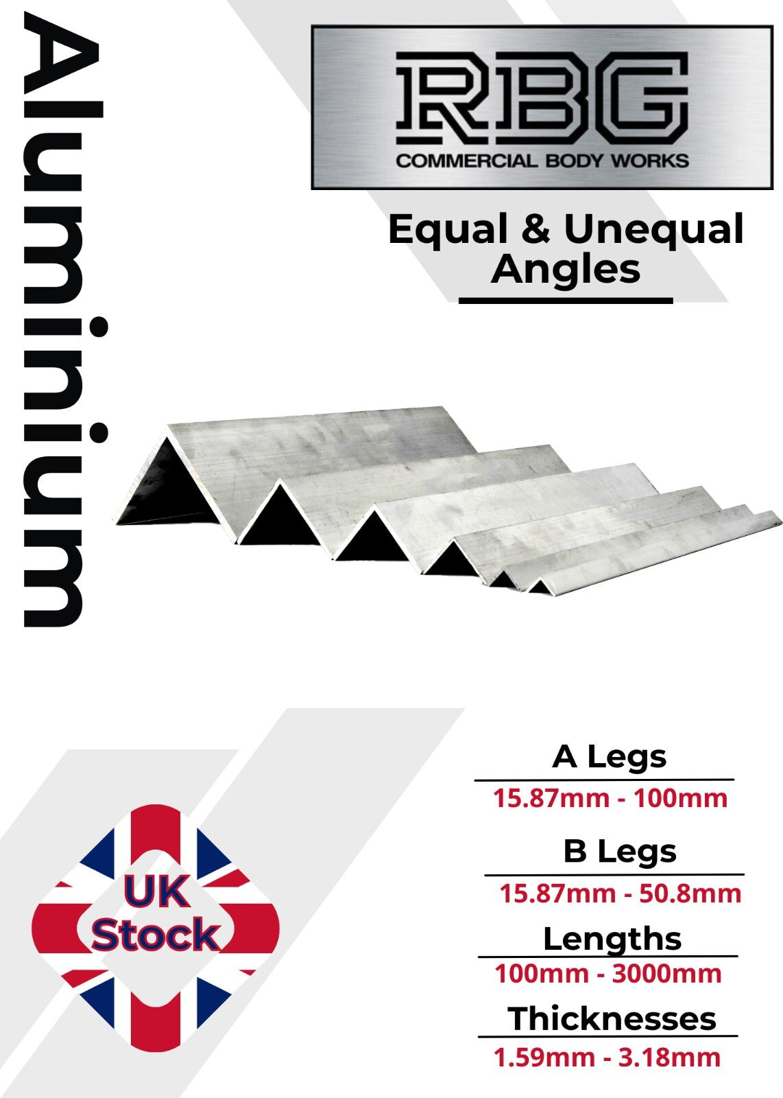ALUMINIUM ANGLE Equal & Unequal Angles All Sizes & Thickness Free UK Delivery
