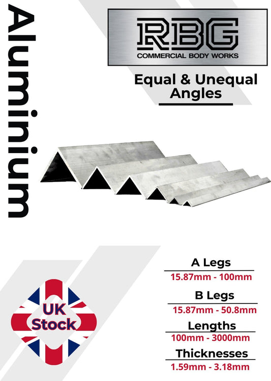ALUMINIUM ANGLE Equal & Unequal Angles All Sizes & Thickness Free UK Delivery
