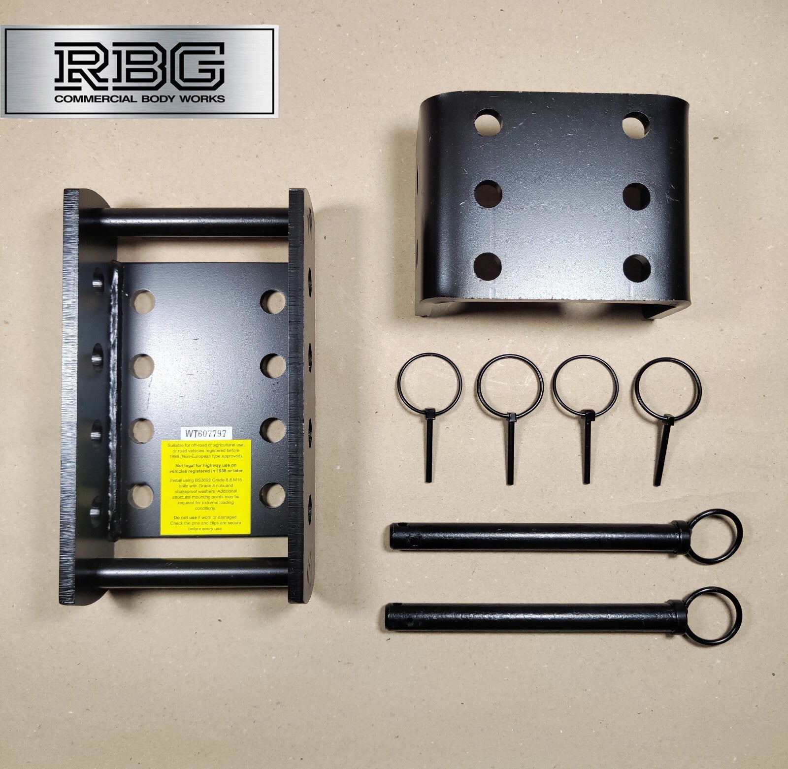 Towbar Slider Drop Plate Height Adjustable Coupling for Flange 3500kg by Maypole