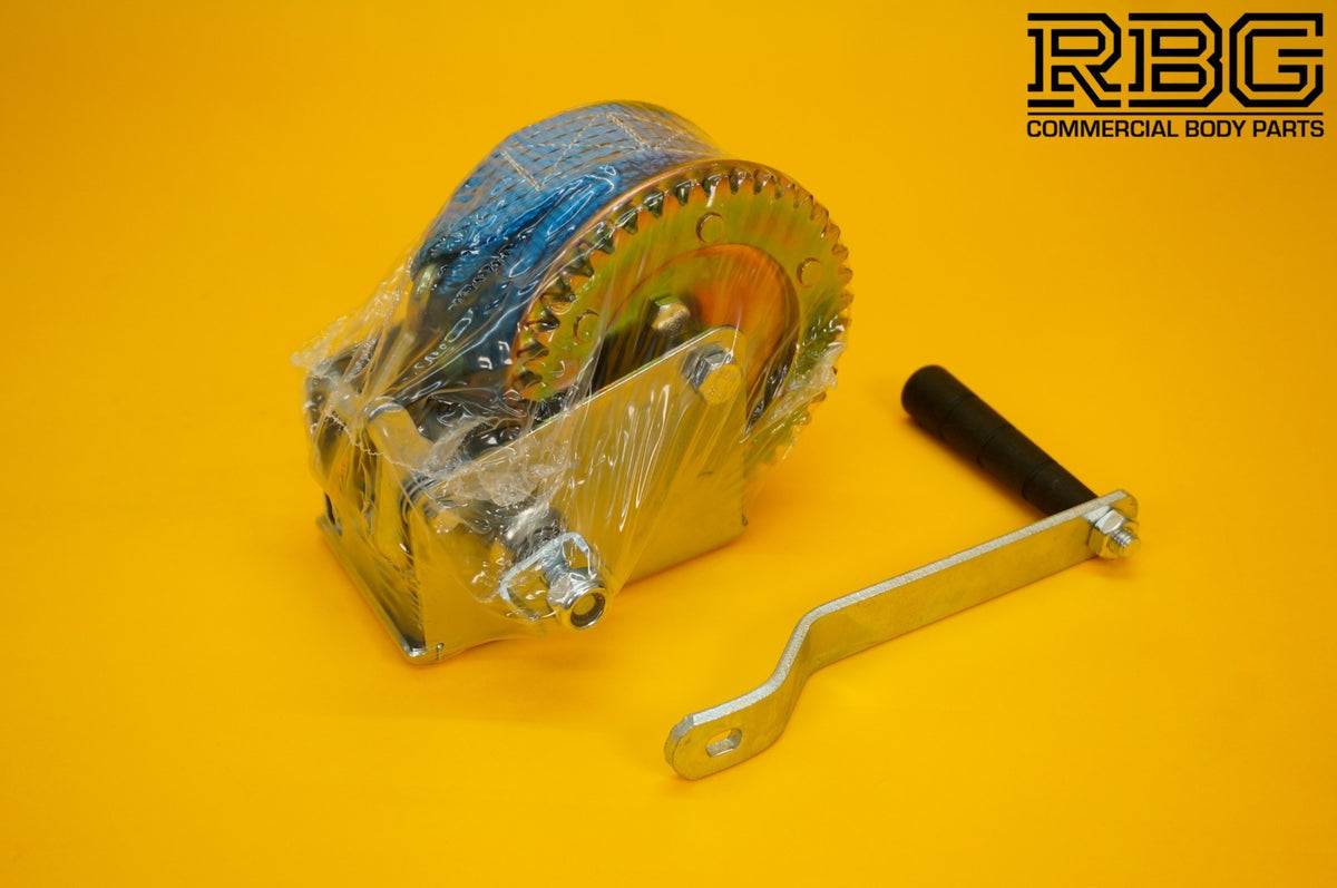 Manual Hand Winch 1200lb + Strap 7m & Hook Trailer Caravan Boat Recovery Marine