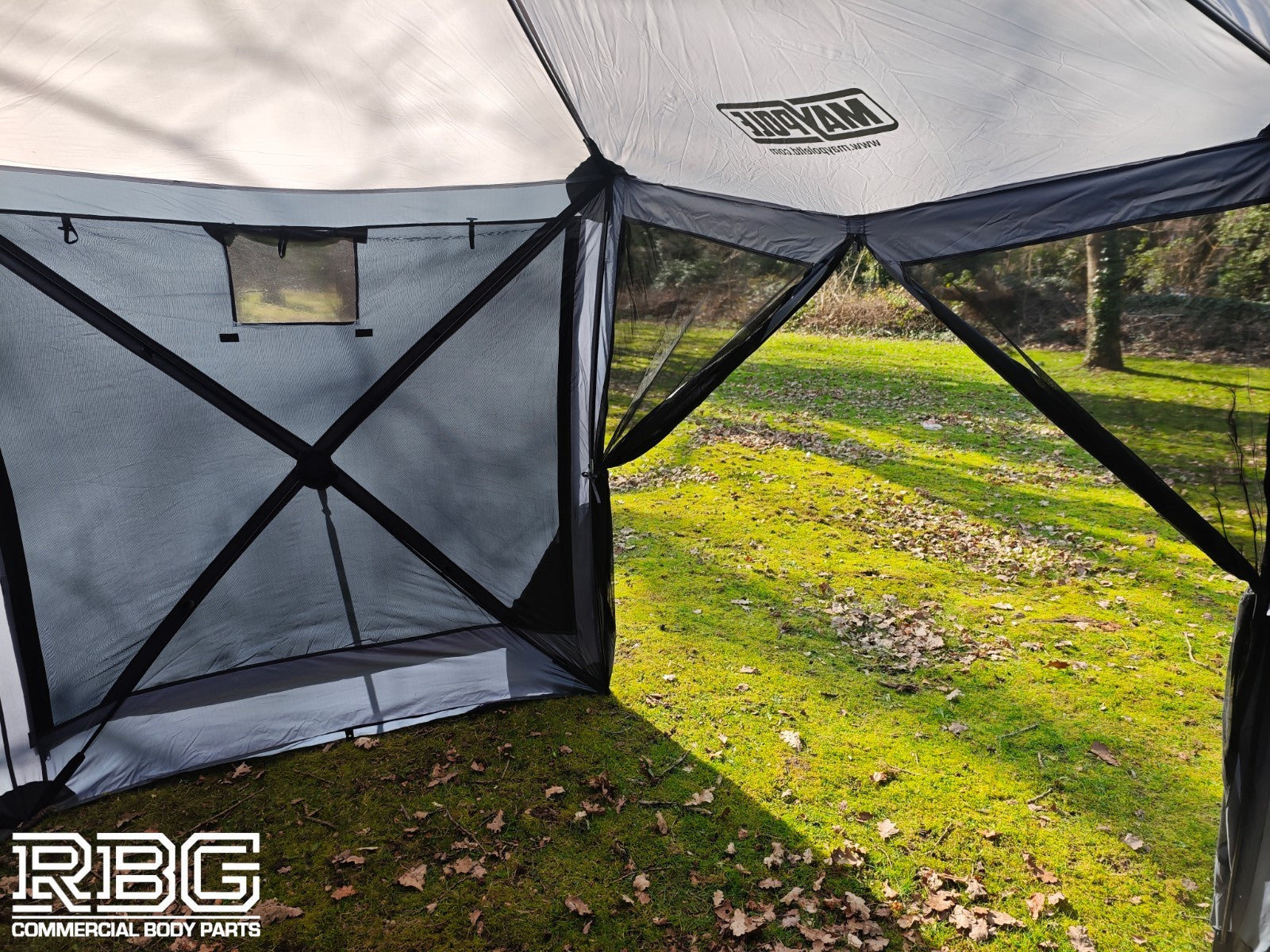 Screen House Gazebo Pop Up 6 Sided Mosquito Netting H230cm, W360cm Large Shelter