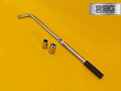Extendable Wheel Nut Wrench 2 Reversible Sockets 17mm 19mm 21mm 23mm Power Bar