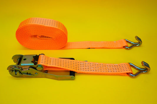 Ratchet Tie Down 50mm Strap 5ton High-Vis Orange 9m Lashing Cargo Recovery