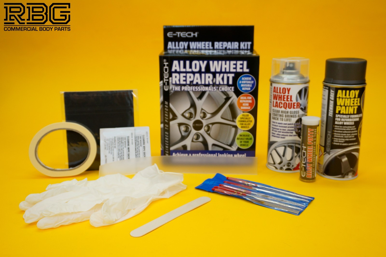 Alloy Wheel Refurbishment Repair Kit GREY Wheel Spray Paint + Lacquer E-TECH