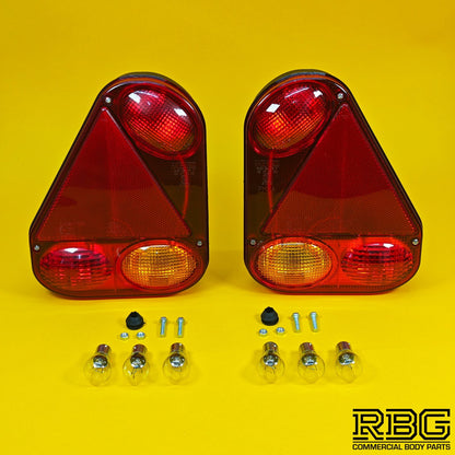 Rear Combination Lamp PAIR LEFT & RIGHT Radex Light Trailer Caravan 5 Function