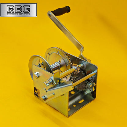 2000Lb Professional Hand Winch 900Kg With Hand Brake Dual Speed Heavy Duty UK