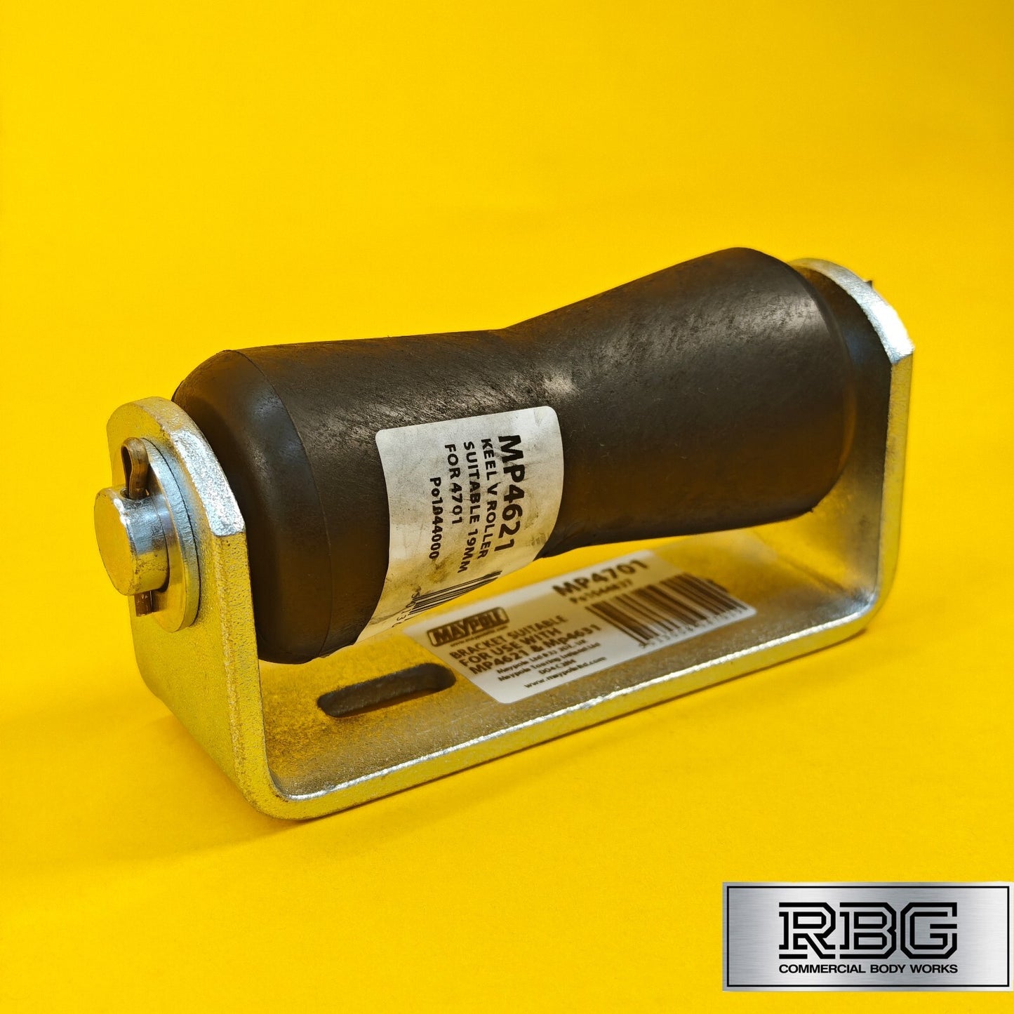 Keel Roller + Bracket 19mm Bore for Boat Trailers Non-Marking Polyurethane UK