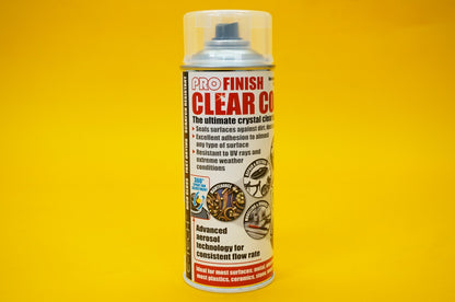 PRO Finish Clear Coat Lacquer Spray for Metal Glass Plastics Aluminium Surfaces