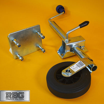34mm Jockey Wheel + Clamp + Fixing Kit For Trailer / Caravan 75Kg 560mm-810mm UK