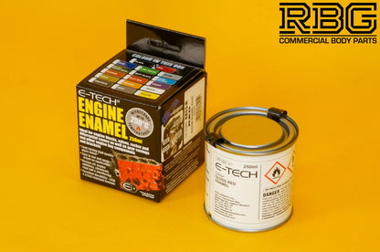 Engine Enamel Paint RED Gloss E-TECH 250ml Heat Resistant Car Vehicle Motorbike