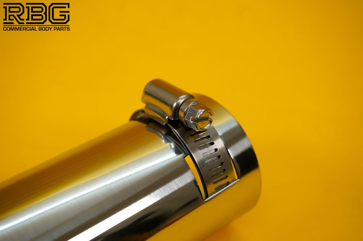 Rolled End Exhaust Tip Stainless Steel Round Tailpipe 36mm-46mm Fitting Range