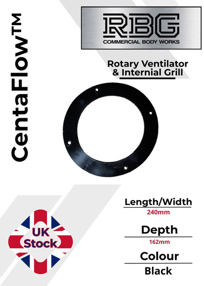 Centaflow™ Wind Driven Vent Black Horsebox Classic Profile Rotary Van Roof Air