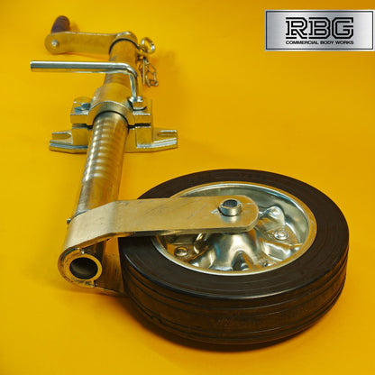 48mm Jockey Wheel + Clamp For Trailer Heavy Duty Serrated 750kg 670-940mm