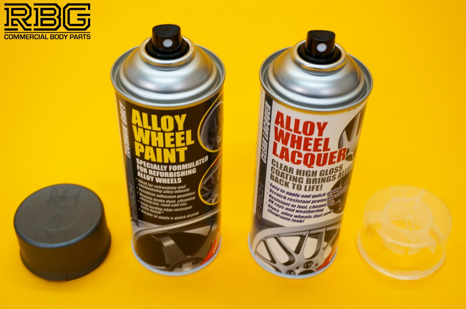 Alloy Wheel Paint TECHNIK GREY + Clear Lacquer Spray Car Refurbishment E-TECH