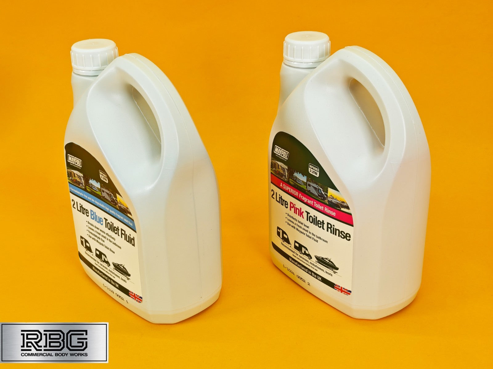 Toilet Rinse & Fluid Twin Pack 2L Superior Cleaner for Caravan Motorhome or More