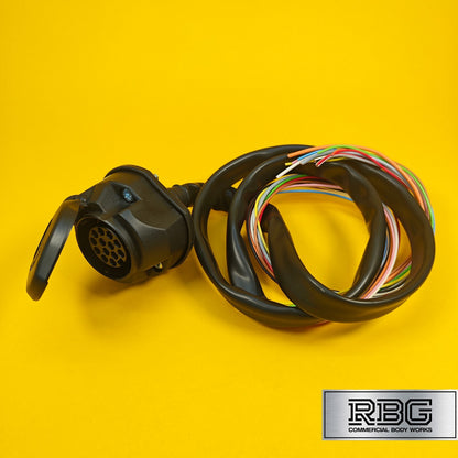 13 Pin Socket Assembly With 1.5m Pre-Wired Sheathed Cable Professional Towing UK