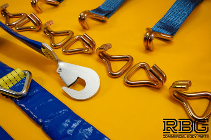 4x Ratchet Strap 5t Over Wheel + Axle Recovery Strap + Winching Assistance Strap