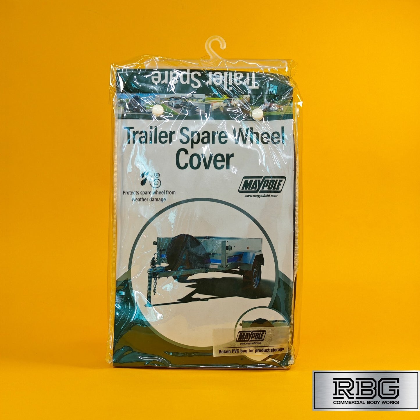 Trailer Spare Wheel Cover for 13 inch Wheel Rim PVC Cotton Weatherproof Black UK