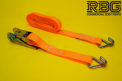Ratchet Tie Down Strap 800kg 5m High-Vis Orange 25mm Recovery Lashing Cargo