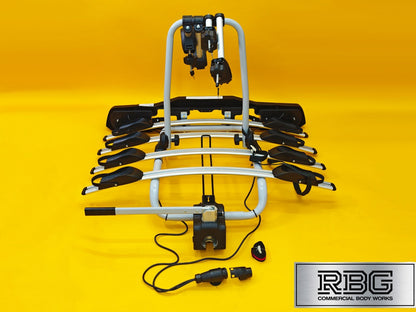 Cycle Carrier 4 Bikes Towball Mounted 60kg Car Rear Tow Bar Ball Tilting Rack UK