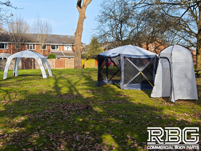 Pop Up Screen House + Air Event Shelter & Utility Shower Tent Outdoor Camping