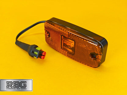 LED Side Marker Light + SuperSeal Plug 10-30V Amber Reflector Lamp for Trailer