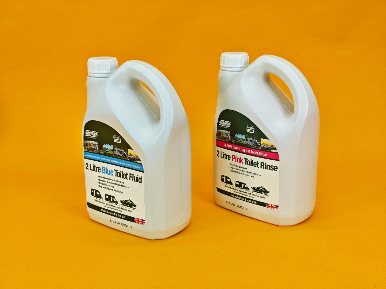 Toilet Rinse & Fluid Twin Pack 2L Superior Cleaner for Caravan Motorhome or More