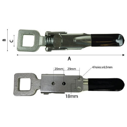 Over Centre Fasteners Latch Catch + Hook SET Truck Trailer Body Ramp Clamp